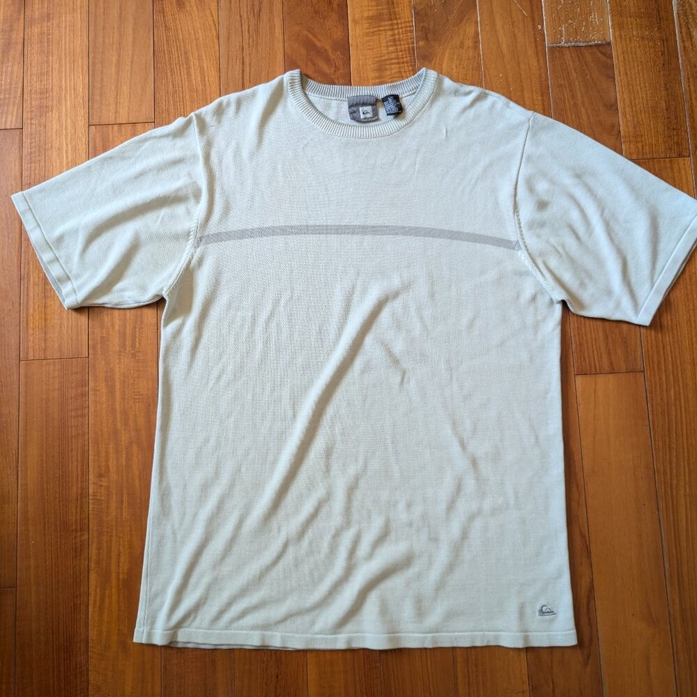EUC late 90's QuikSilver Woven Crew Neck T-Shirt men's size Large